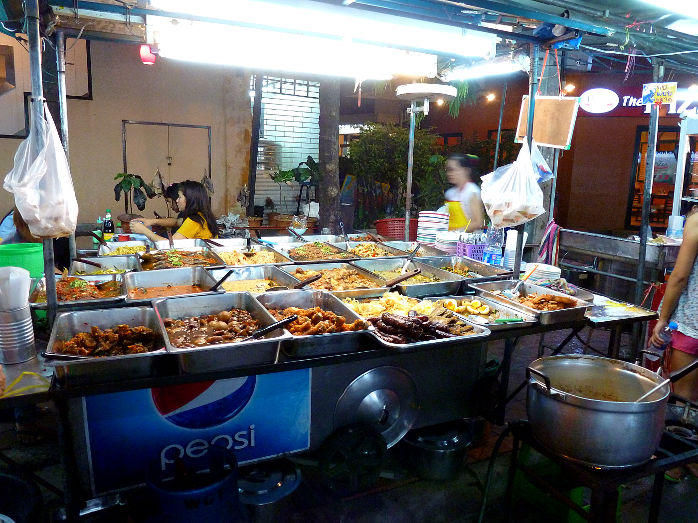 Bangkok, Thailand steam table market.